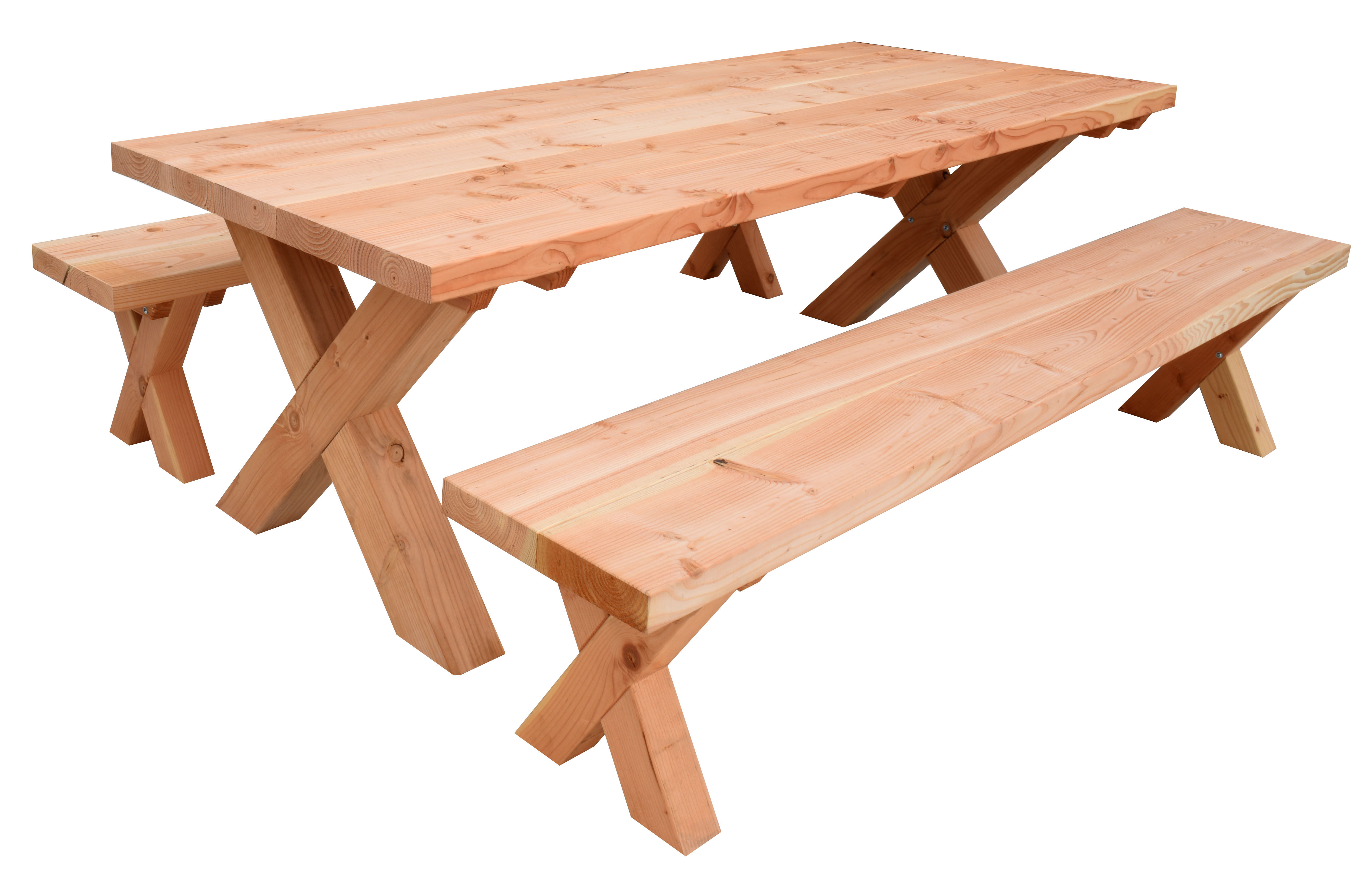 Hillhout douglas tuinset Xavi, 2xbank en 1xtafel, onbehandeld (1023869)