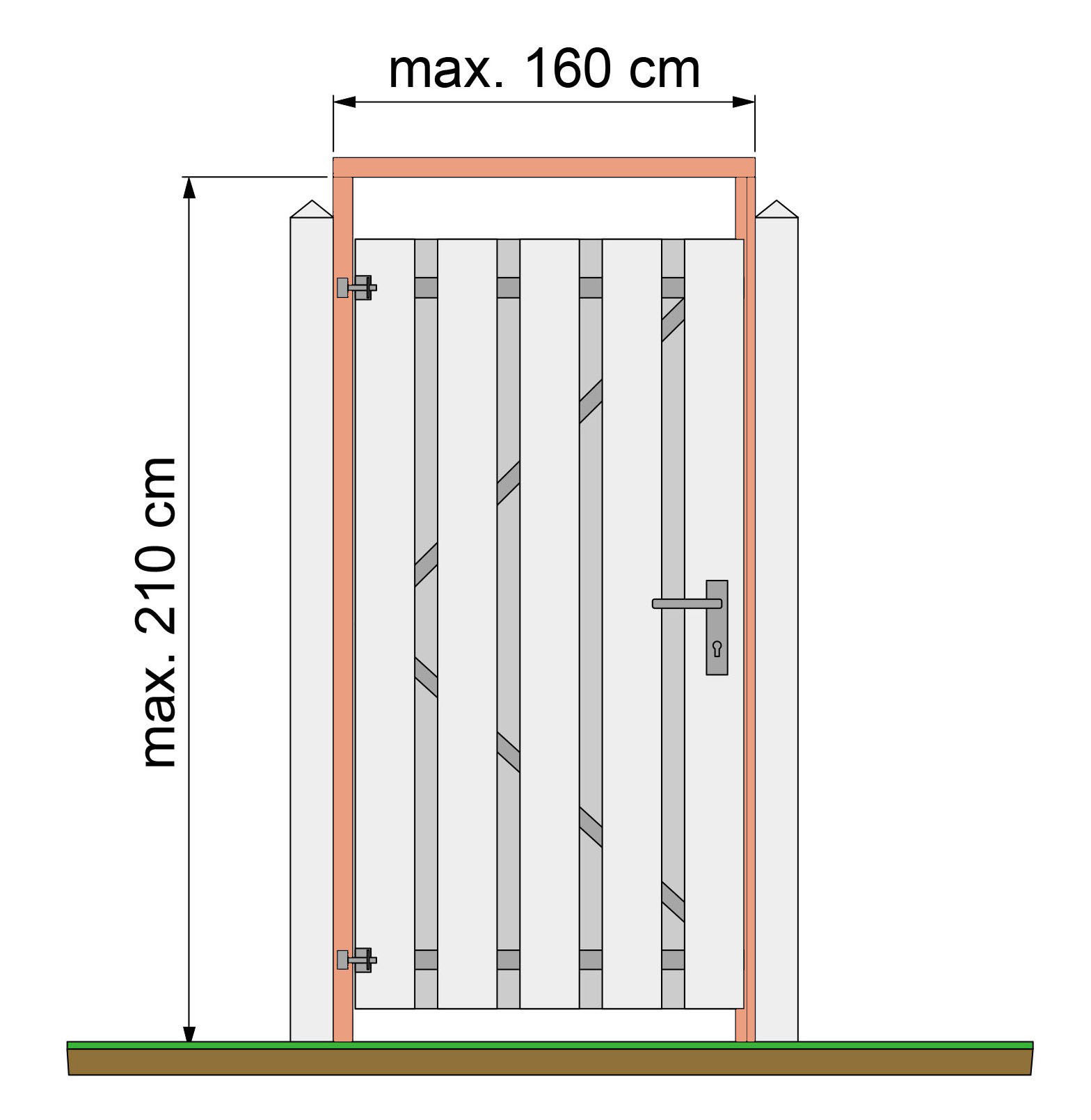 Redvision tuindeurkozijn met aanslaglat, max. 160cm breed (1046022)