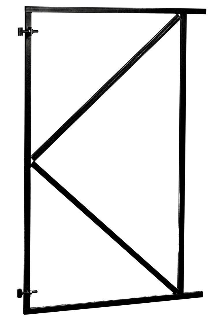 Verstelbaar stalen poortframe 100x155cm, zwart gecoat. (W07655)