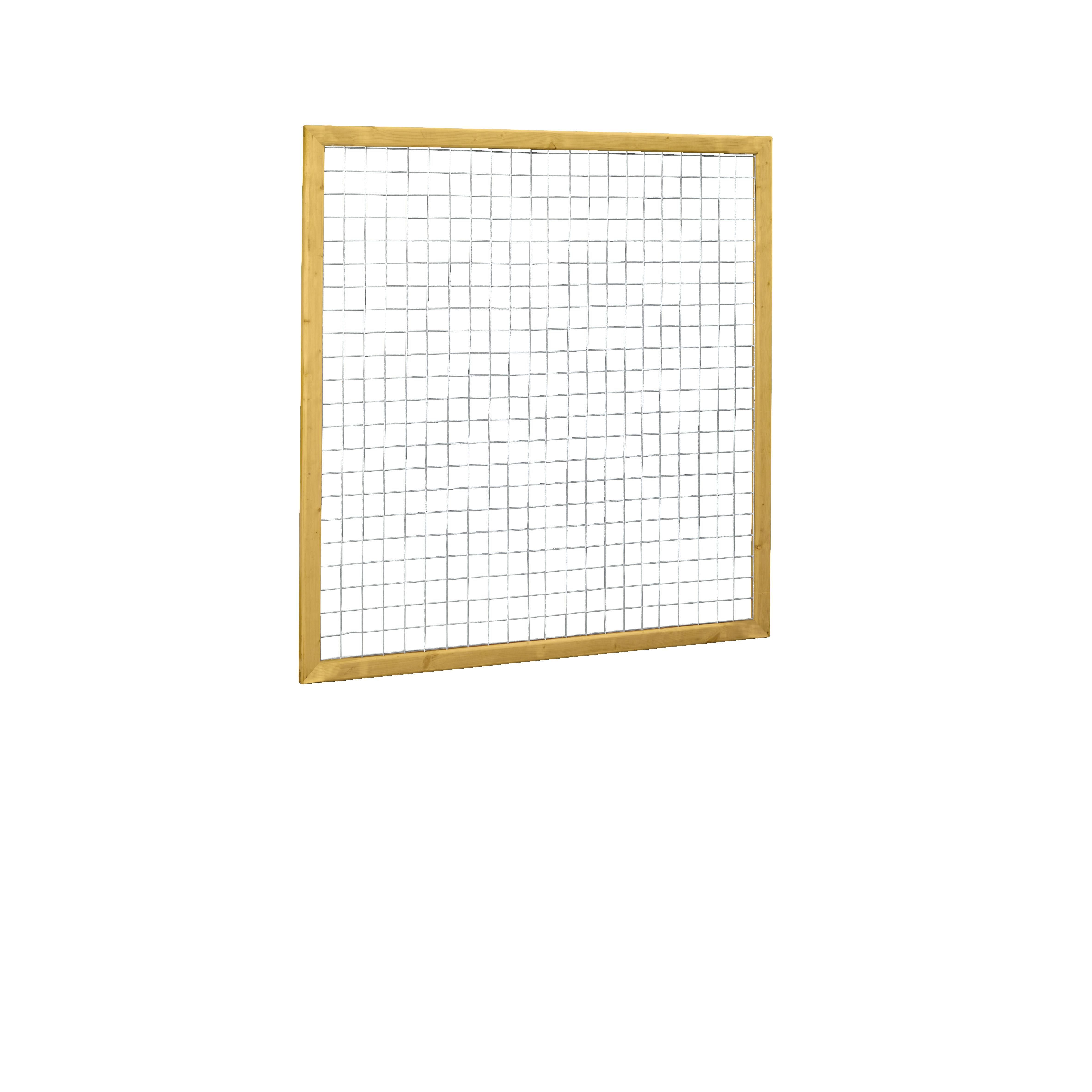 Grenen betonijzertrellis met maas 7,5x7,5cm, in raamwerk 4,4x6,8cm, 180x180cm, groen geïmpregneerd (W08317)
