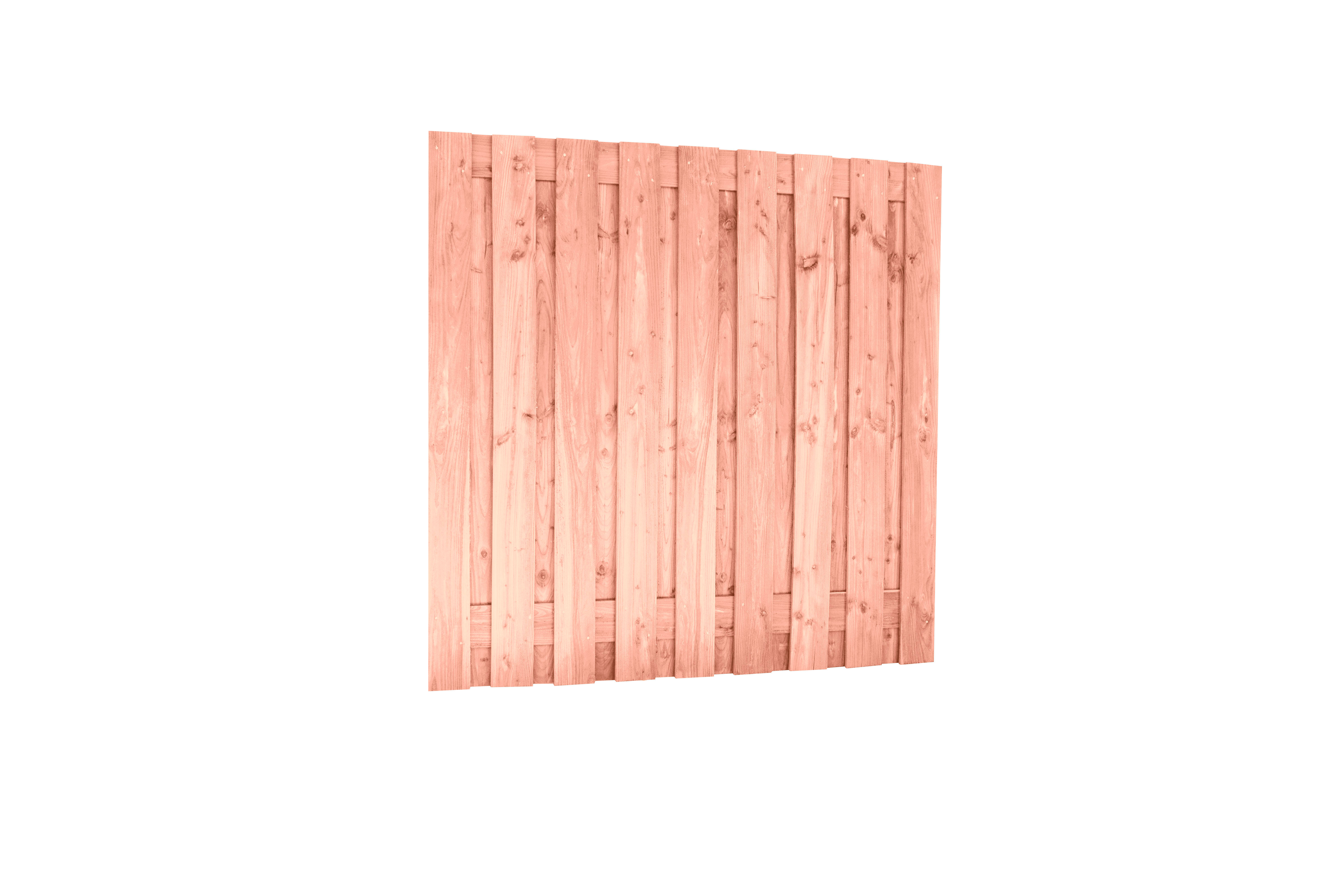 Douglas fijnbezaagd plankenscherm 19-planks 15mm, 180x180cm, onbehandeld, betonsysteem (W42006)