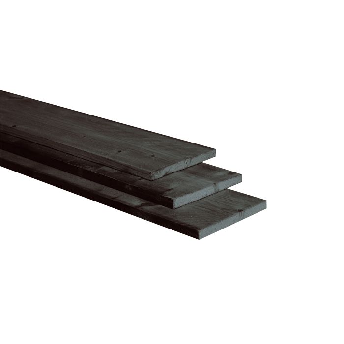 Douglas plank fijnbezaagd 2,2x20x500cm, zwart gedompeld (1017060)