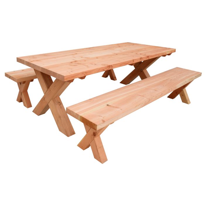 Hillhout douglas tuinset Xavi, 2xbank en 1xtafel, onbehandeld (1023869)