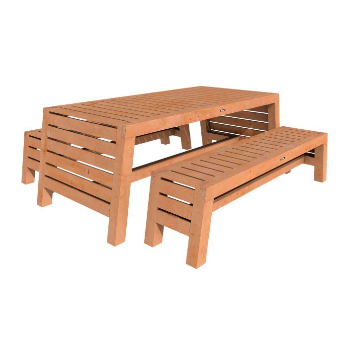 Hillhout douglas tuinset Riva, 2xbank en 1xtafel, onbehandeld (1023870)