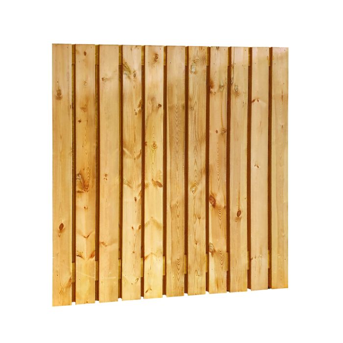 Grenen geschaafd plankenscherm 23-planks 15mm, 180x180cm, groen geïmpregneerd (1050329)