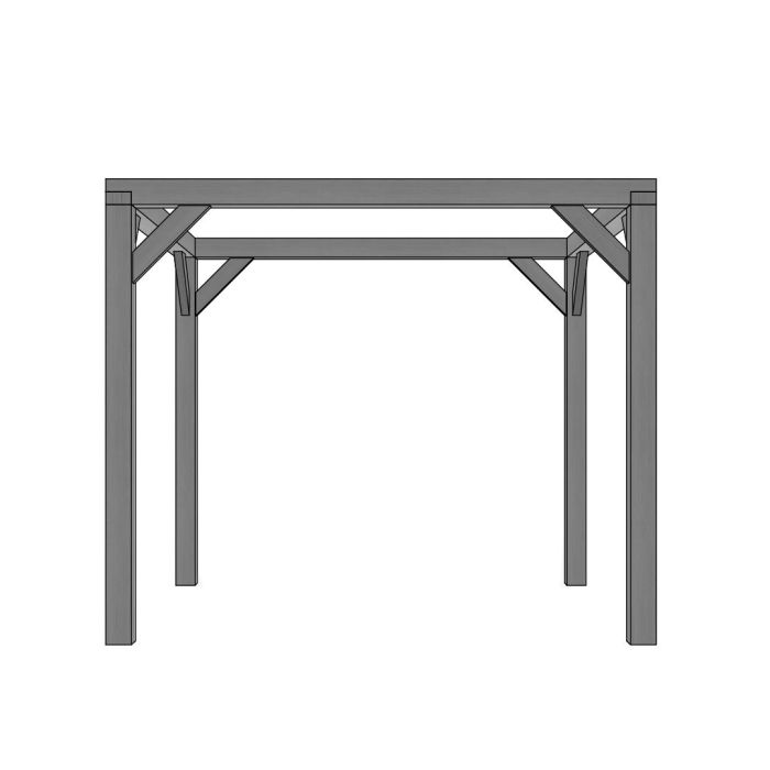 Vuren pergola houtpakket 300x300cm t.b.v. strakdoek 292x292cm, zwart gedompeld (1050424)