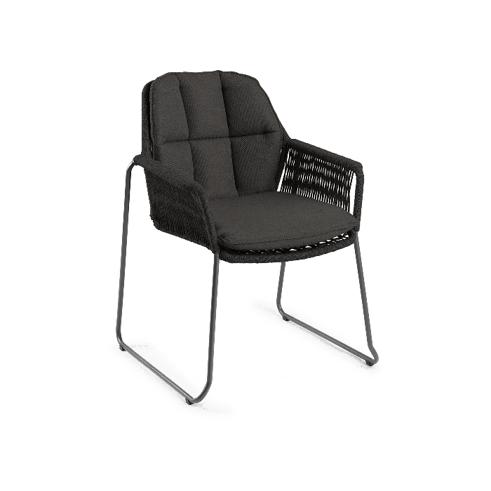 Rivera Dining Stackable Chair Black 66x64x87cm