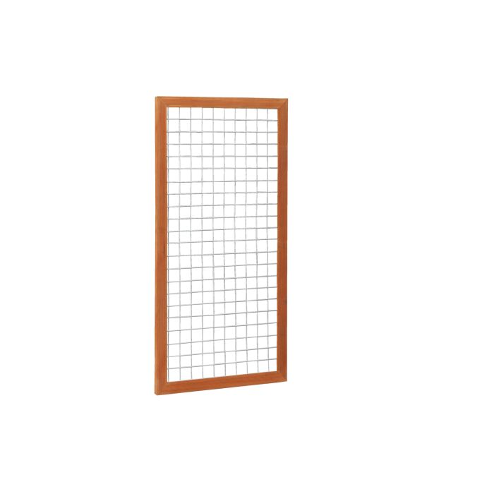 Betonijzertrellis met maas 7,5x7,5cm in hardhouten raamwerk 4,5x7,0cm 90x180cm (W14304)