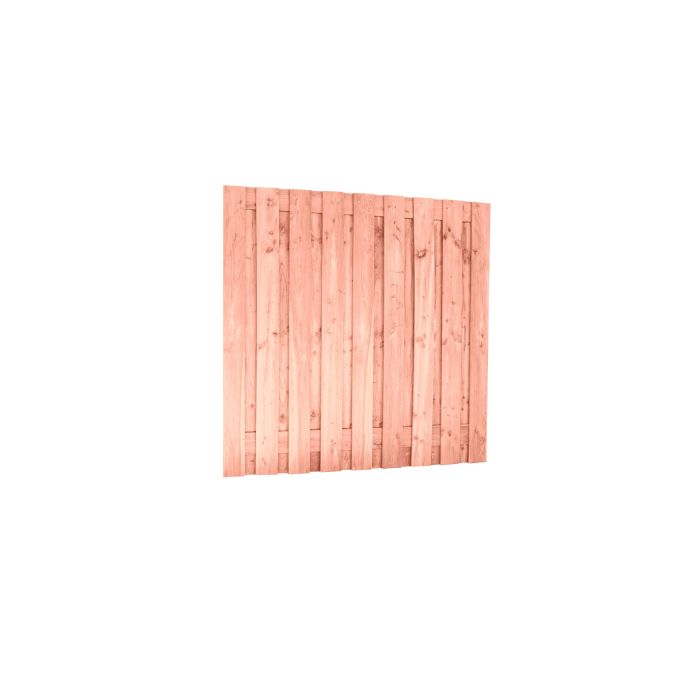 Douglas fijnbezaagd plankenscherm 19-planks 15mm, 180x180cm, onbehandeld, betonsysteem (W42006)