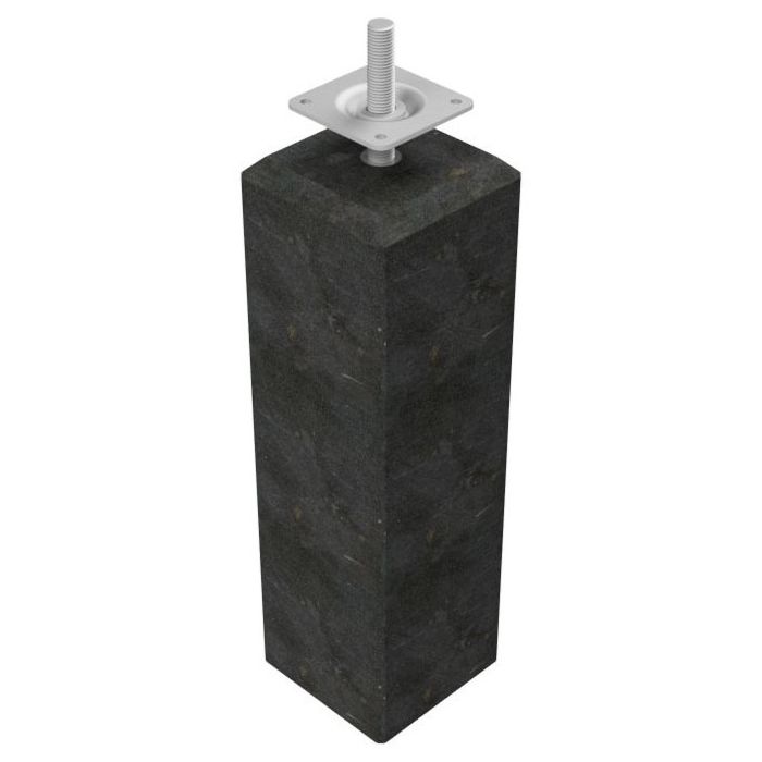 Betonpoer antraciet recht 15x15x60cm(facet naar 12x12cm), huls 20mm met verstelbare plaat