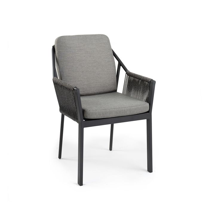Liv Dining Chair Stackable Charcoal 58x61x81cm
