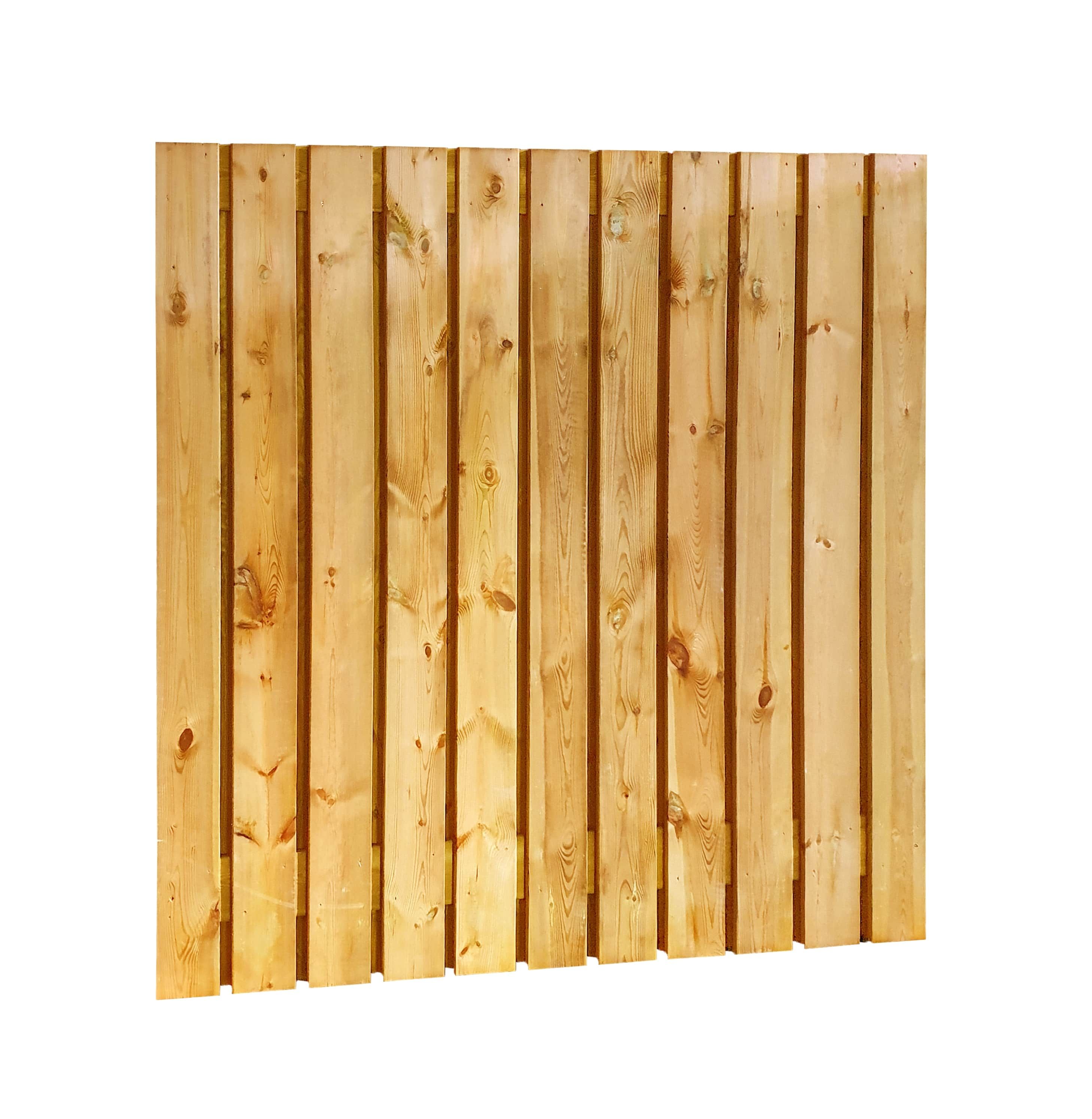Grenen geschaafd plankenscherm 23-planks 15mm, 180x180cm, groen geïmpregneerd (1050329)