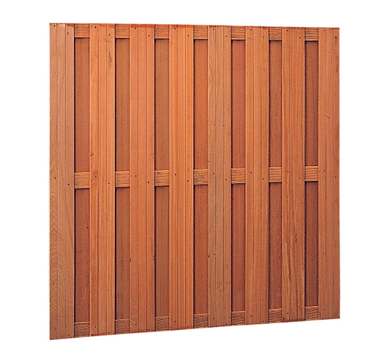Hardhouten geschaafd plankenscherm 18-planks 14mm, 180x180cm (1064004)