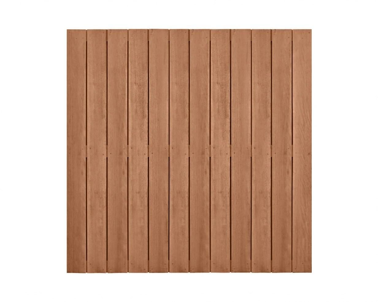 Hardhouten geschaafd plankenscherm recht verticaal 180x180cm (1064007)