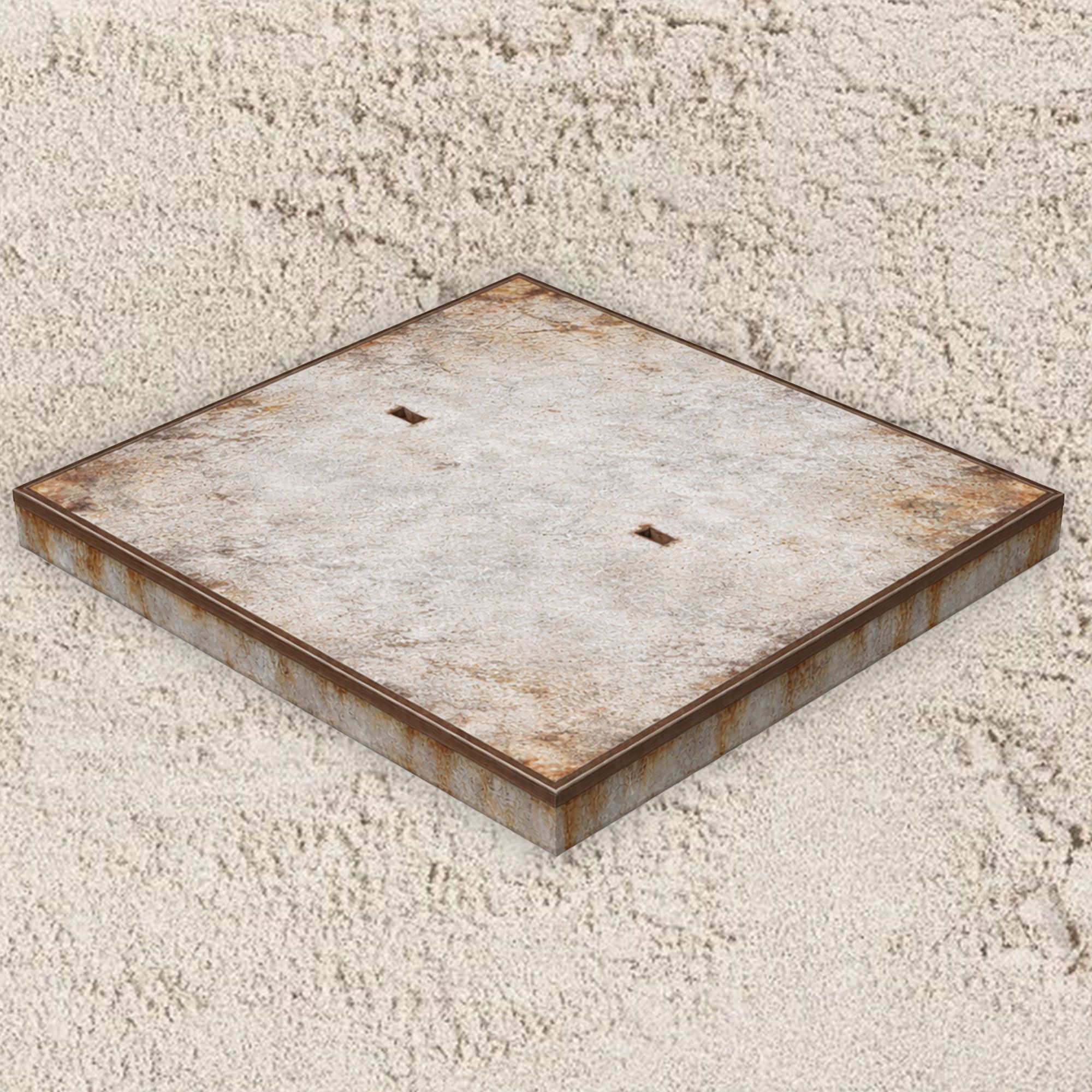 Gebruikte betonplaat 200x200x14cm hoekrand - B-keus