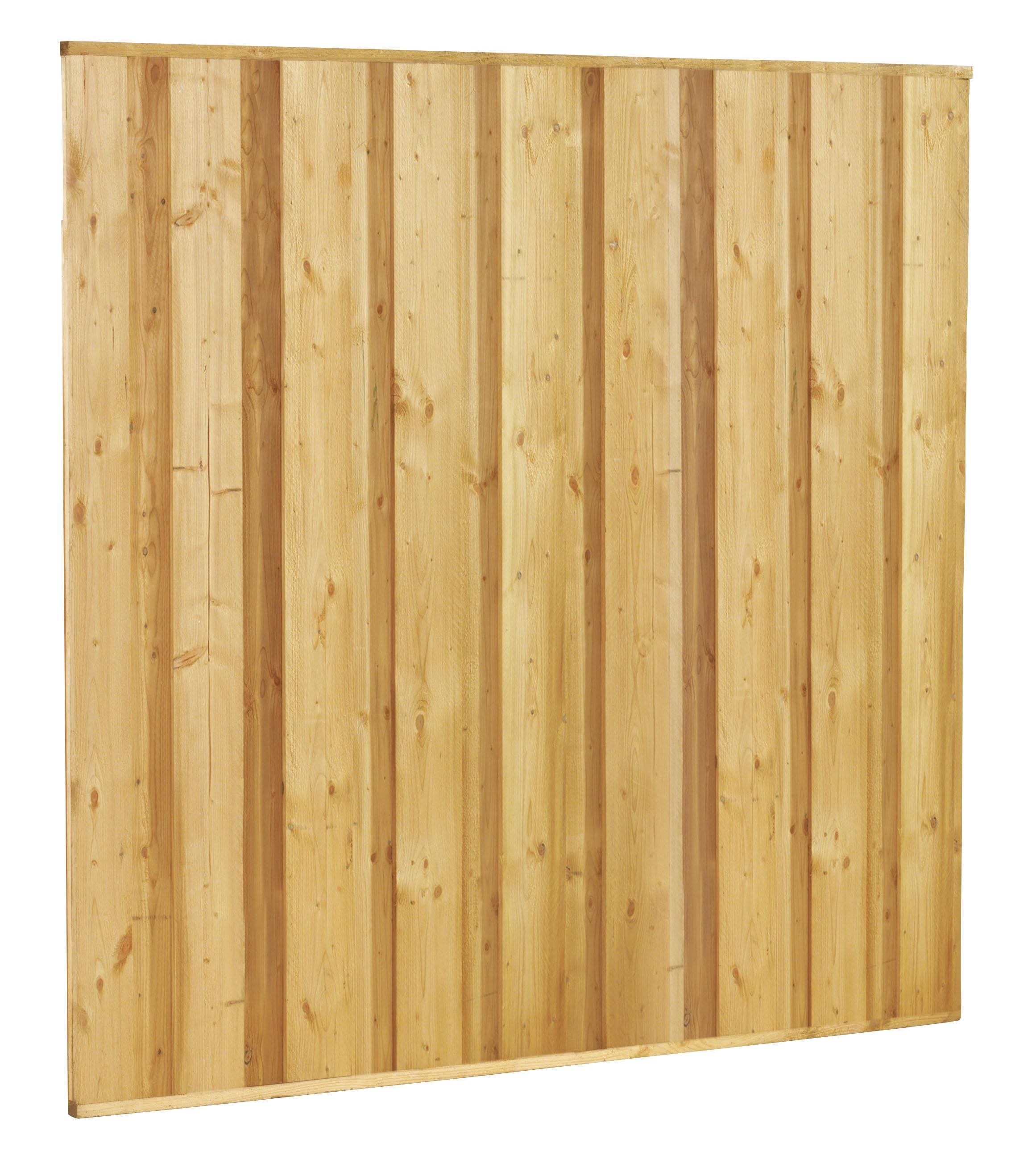 Beto-dichtplankscherm van fijnbezaagde vuren planken, 180x180cm (W07920)