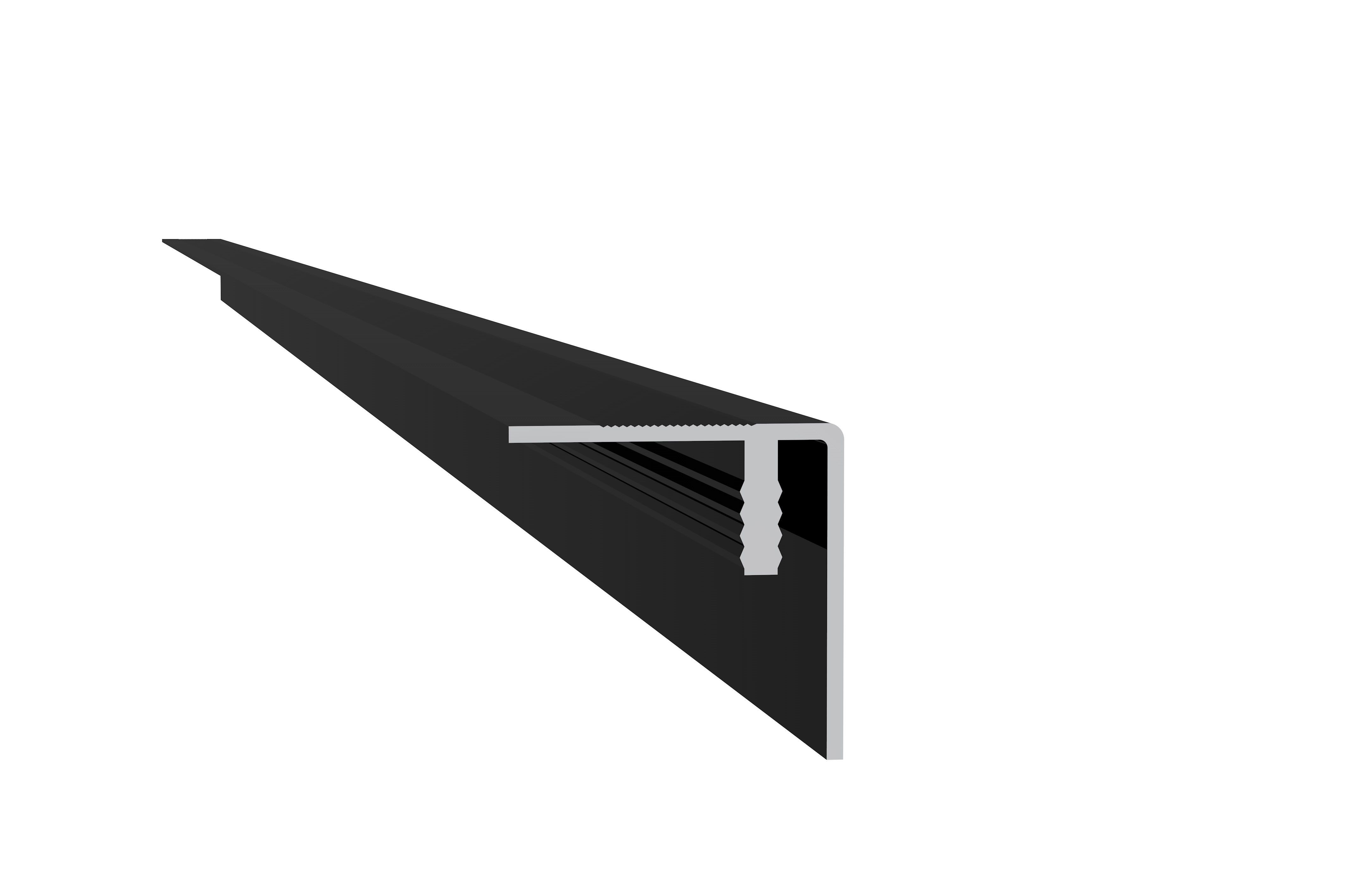 Aluminium hoekprofiel / plint 4x4x300cm antraciet (W23530)