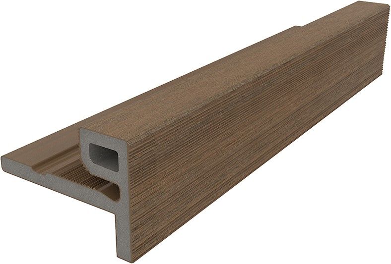 NewTechWood composiet co-extrusie eindprofiel castellation t.b.v. wand bekleding, 7x5x300cm, Teak