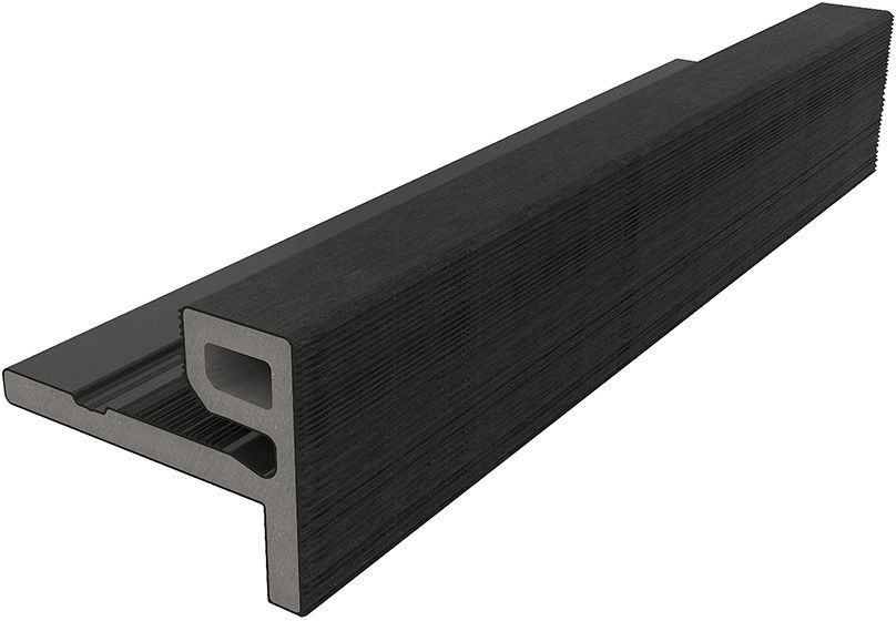 NewTechWood composiet co-extrusie eindprofiel castellation t.b.v. wand bekleding, 7x5x300cm, Zwart