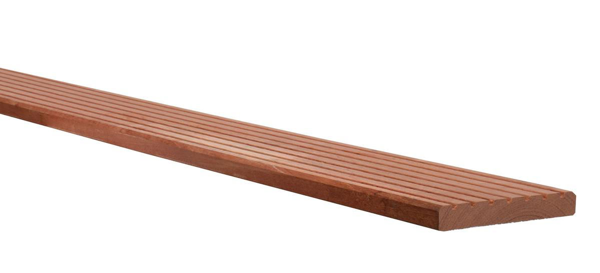 Hardhouten geprofileerd dekdeel, 1 z. profiel, 1 z. glad, 2,5x14,5x425cm (1064023)